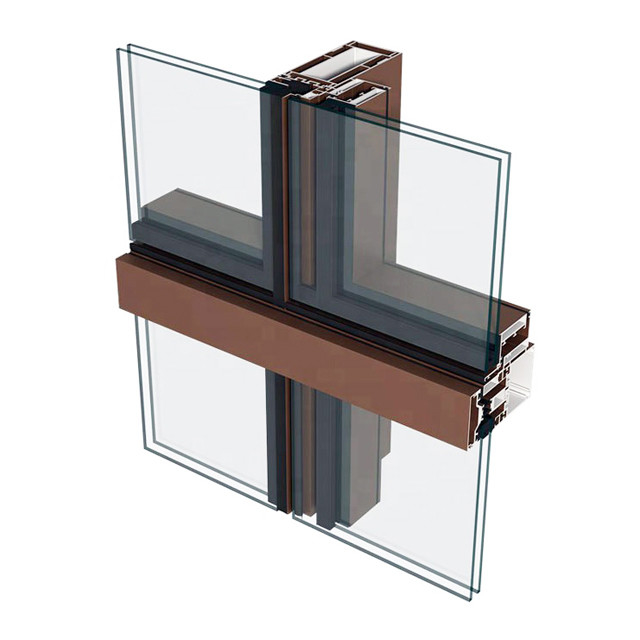 High Performance Unitized Curtain Wall System 6mm Low-E Glass 3