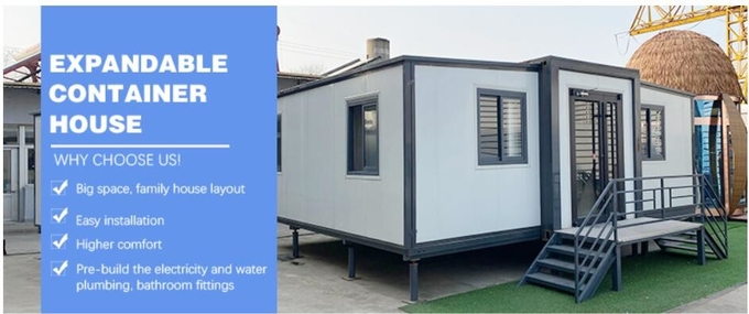 40ft Luxury Expandable Shipping Container House Steel Construction ISO9001 ISO45001 CE 4