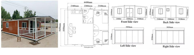 Prefabricated Tiny Expandable Modular House 3 Bedroom 3