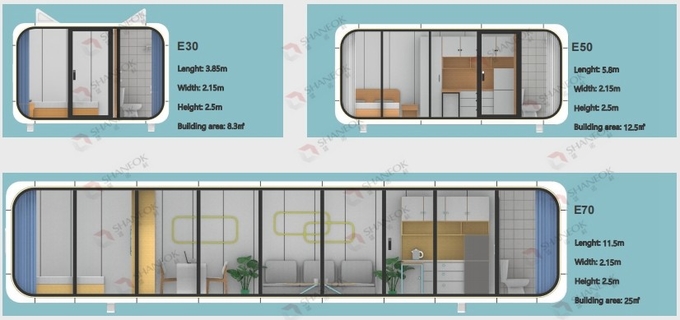Prefab Detachable Container House Apple Capsule Office Tiny Indoor Apple Cabin 0