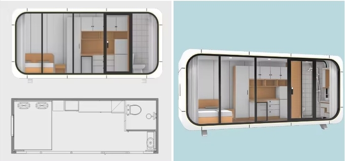 Prefab Detachable Container House Apple Capsule Office Tiny Cabin Indoor Apple Cabin 4