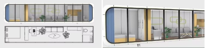 Prefab Detachable Container House Apple Capsule Office Tiny Indoor Apple Cabin 7