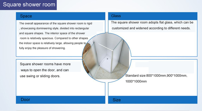 800 X 800 X 1900mm Bathroom Shower Cabinets With 304 Stainless Steel Door Handle 4